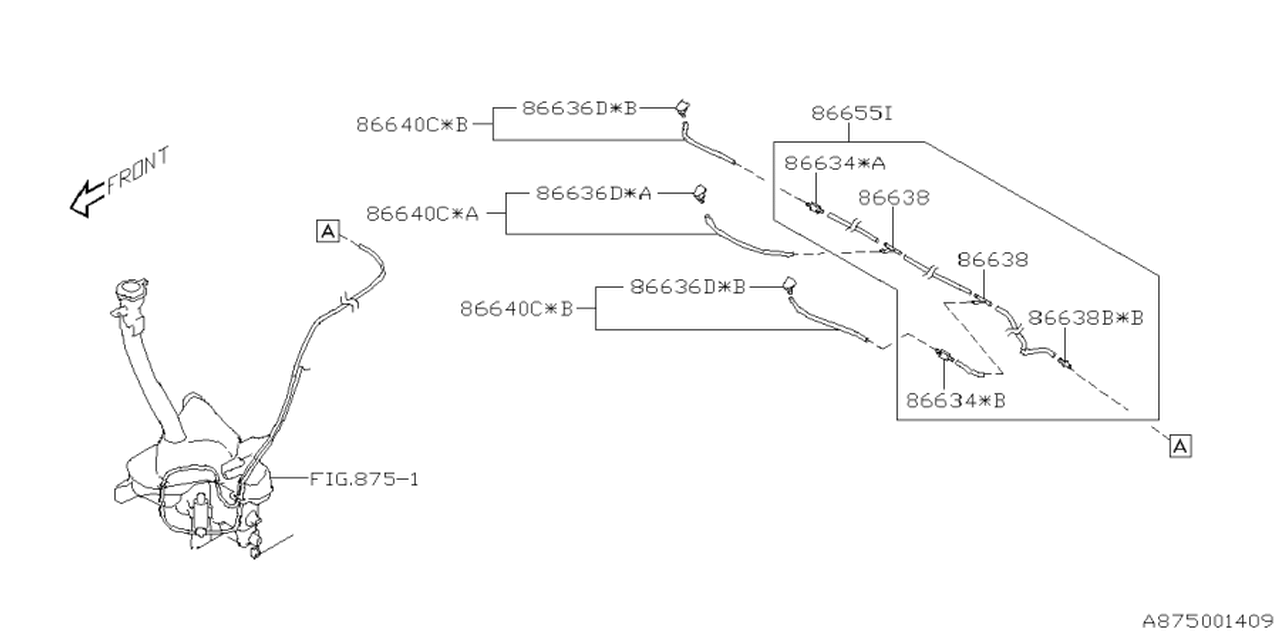 86640SL000 Subaru NOZZLE&HOSE ASSY F