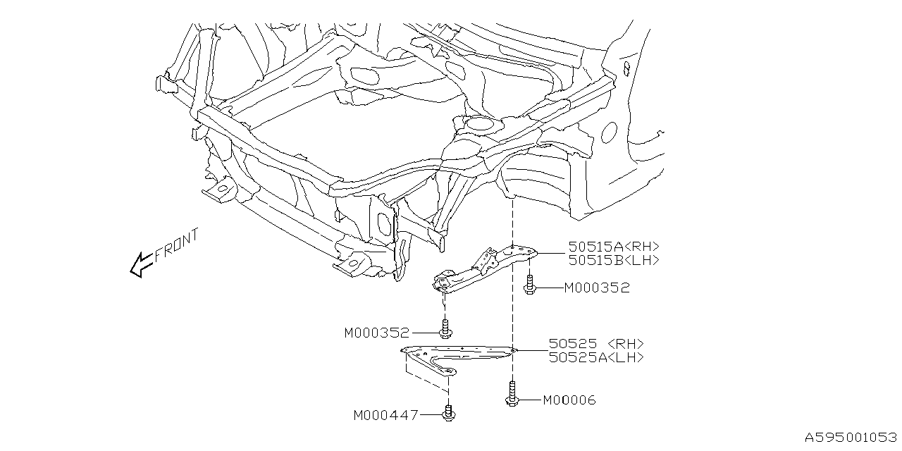 50515CC000 Subaru SUB FRM COMPL RH
