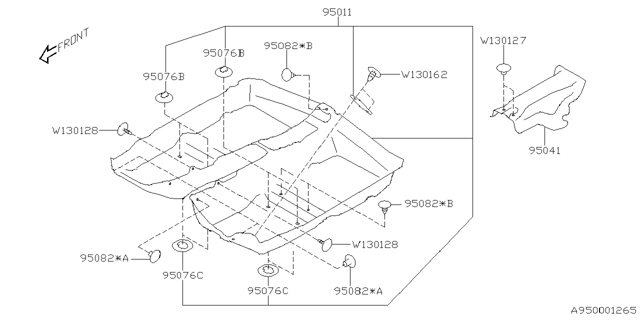 95076CC000 Subaru HOOK MAT FLOOR UPR