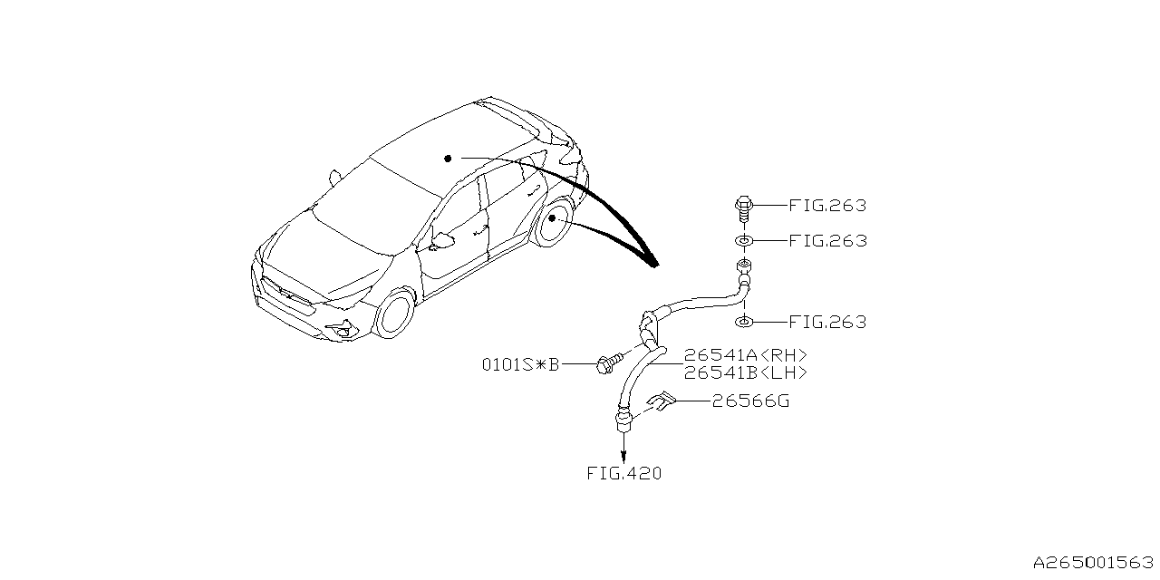 26541FN001 Subaru BRAKE HOSE R RH