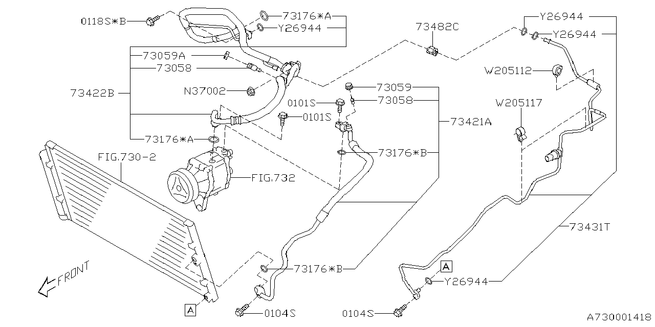 Subaru 73424CC010 HOSE PD 73424CC010 Subaru HOSE PD