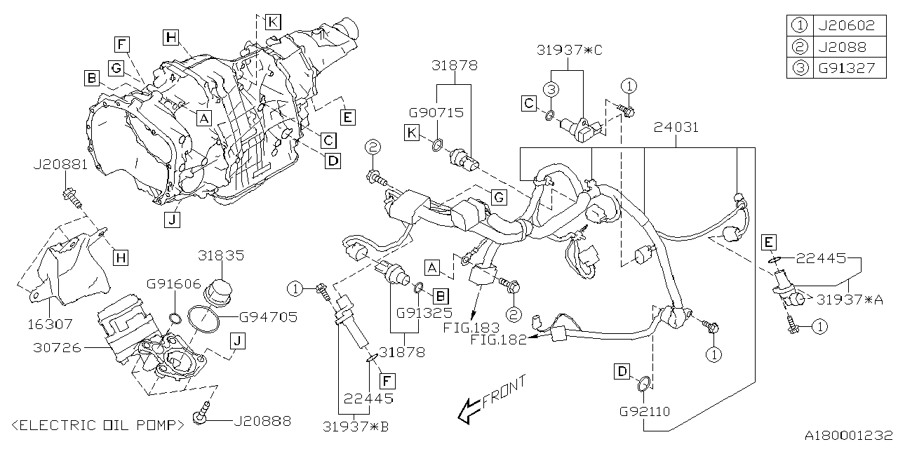 24031AA980 Subaru HARN-Trans