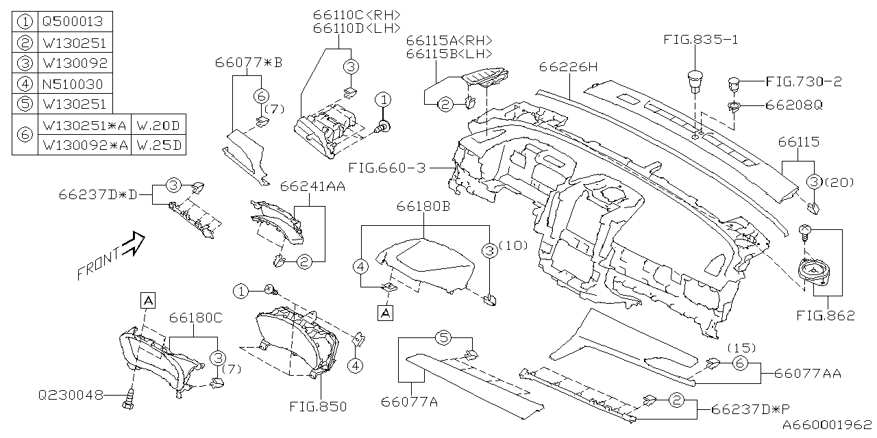 66110FN140 Subaru GRILLE VENT AY SDRH