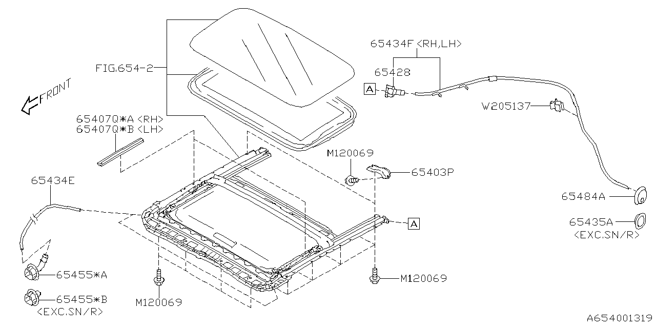 65475VC020 Subaru TUBE DRAIN R SDN