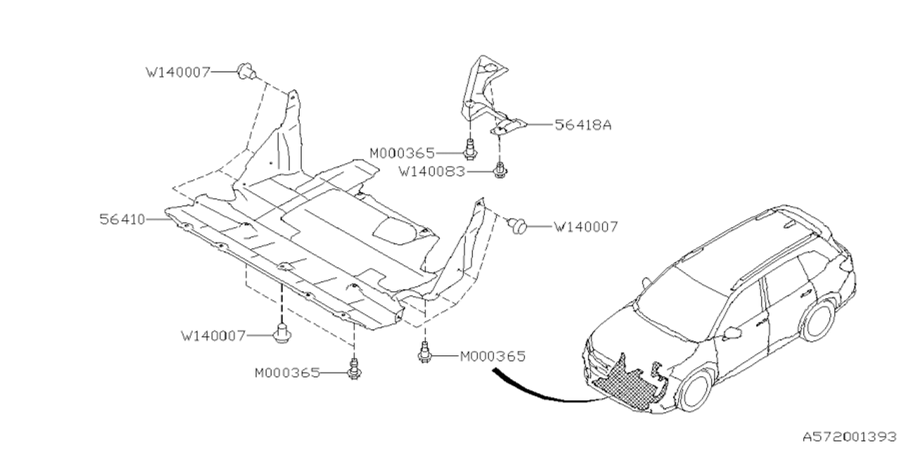 56410SL000 Subaru UNDER COVER COM F