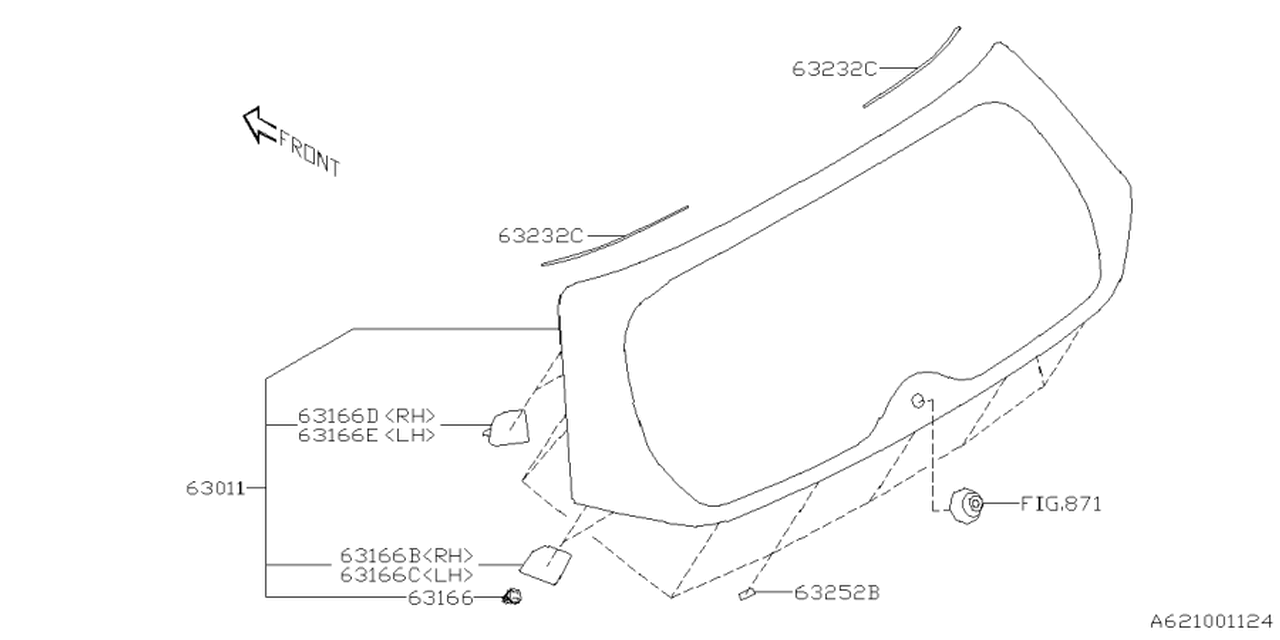 63009SL000 Subaru GLASS ASSY R G