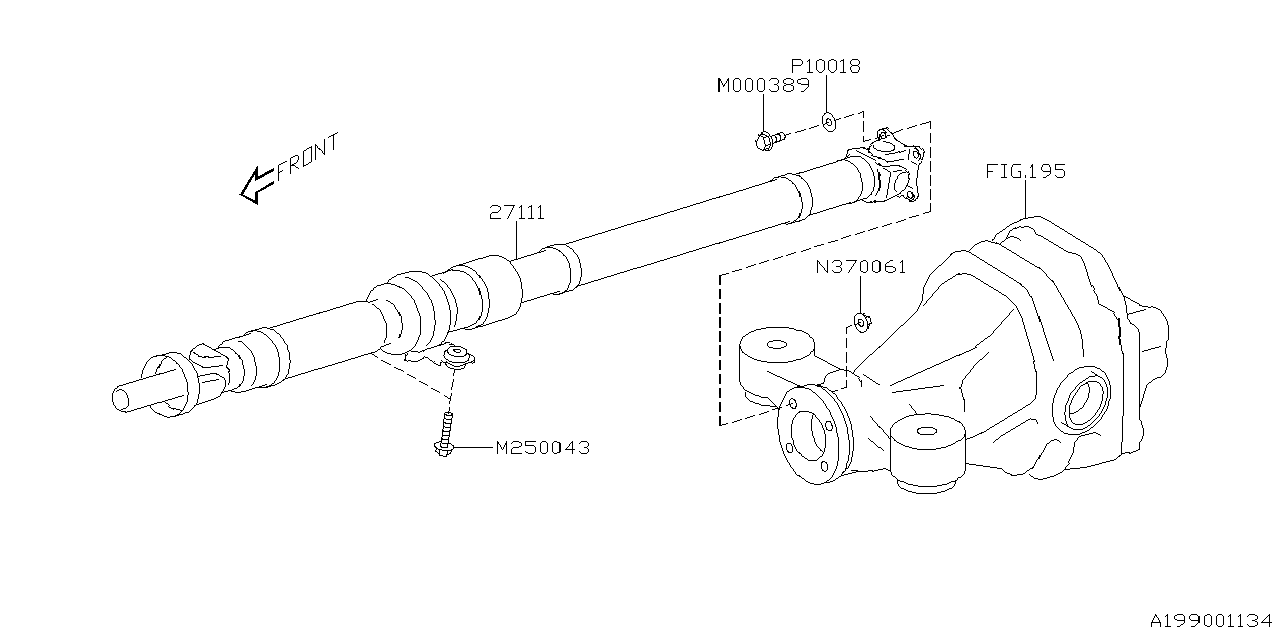 27111CC000 Subaru PROP SHAFT ASSY