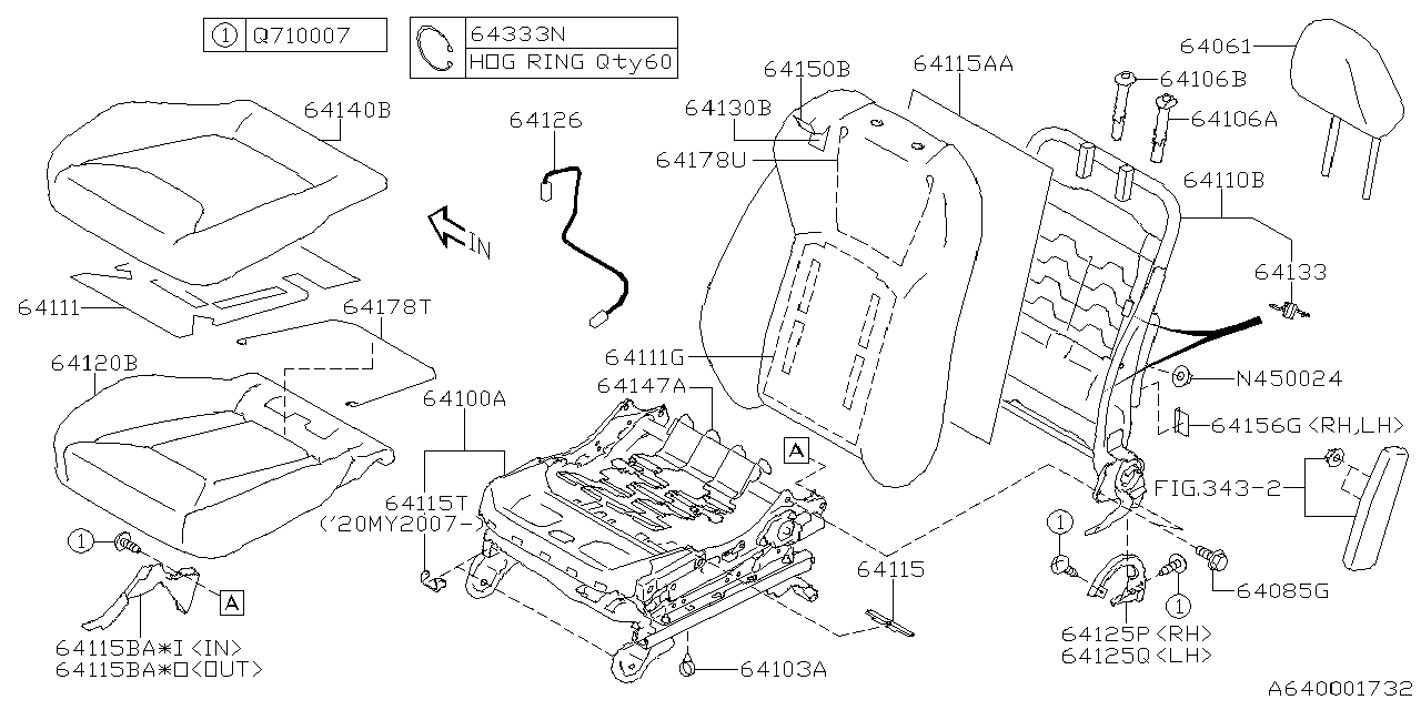 64140FL731NG Subaru St Cover Assembly CUSFLH