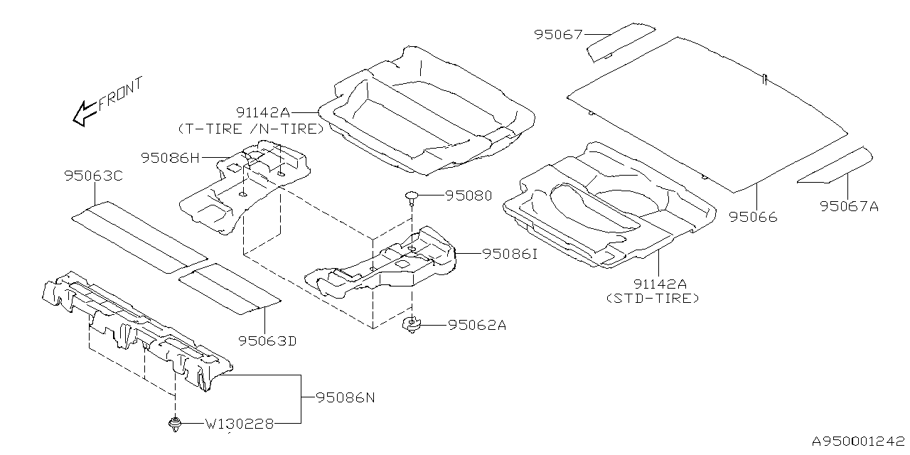 95015SJ030VH Subaru MAT FLOOR CTR