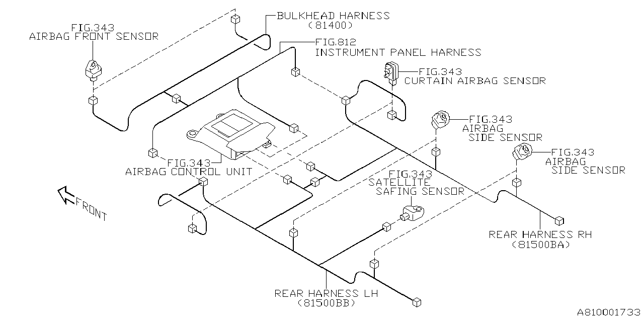Subaru 81402FN07A Wiring Harness Center Bulkhead 81402FN07A Subaru Wiring Harness Center Bulkhead