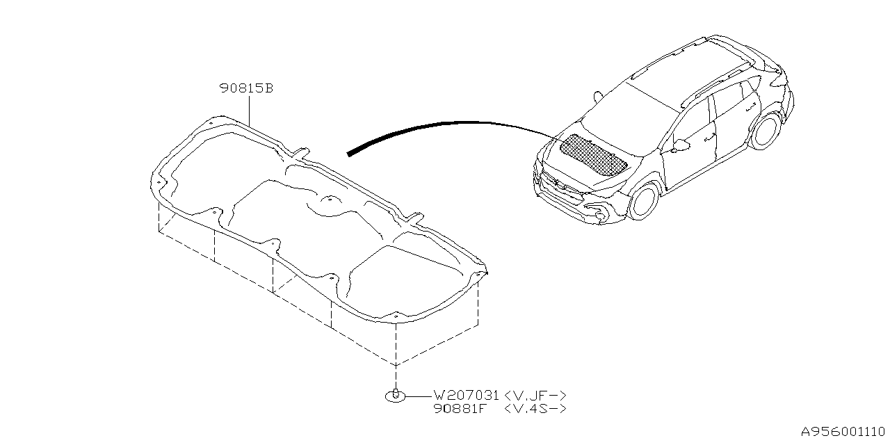 Subaru 90815FN05A INSULATOR HOOD SIA 90815FN05A Subaru INSULATOR HOOD SIA