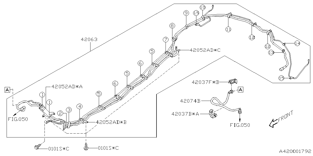 42074FN140 Subaru TUBE DELIVERY B