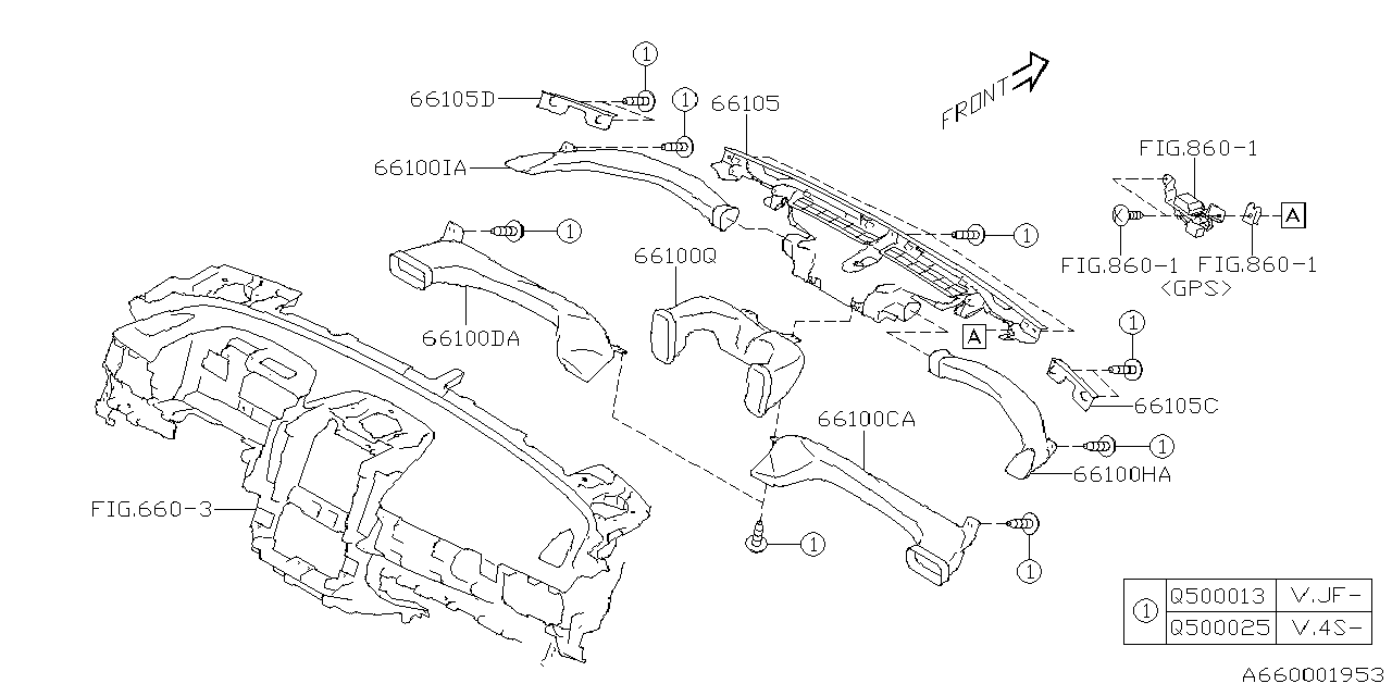 66100VC050 Subaru DUCT SD DEF LH