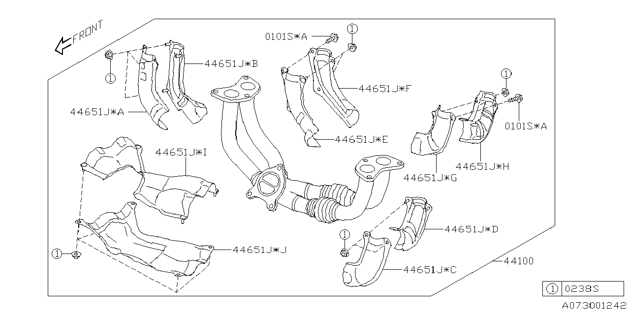 Subaru 44610AC61B PIPE ASSY-EXH FR 44610AC61B Subaru PIPE ASSY-EXH FR