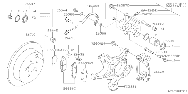 2023 Subaru WRX Disk Brake Kit R RH Diagram for 26692CA001