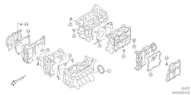 2023 Subaru Crosstrek 4 Cyl 2.0L CVT Eyesight Engine Assembly Diagram 2