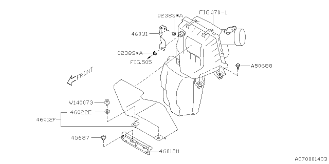 2024 Subaru Forester 4 Cyl 2.5L Wilderness w/Eyesight Air Cleaner & Element Diagram 2