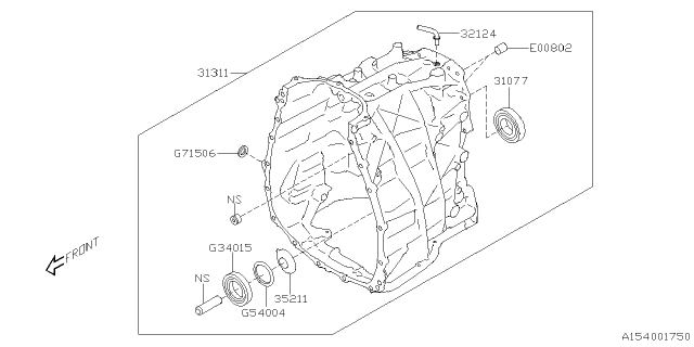 2025 Subaru Impreza 4 Cyl 2.0L Eyesight Automatic Transmission Case Diagram 3