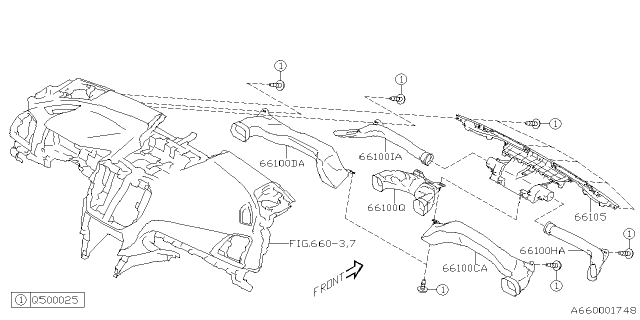 2022 Subaru Impreza 4 Cyl 2.0L CVT Eyesight Wagon Instrument Panel Diagram 2