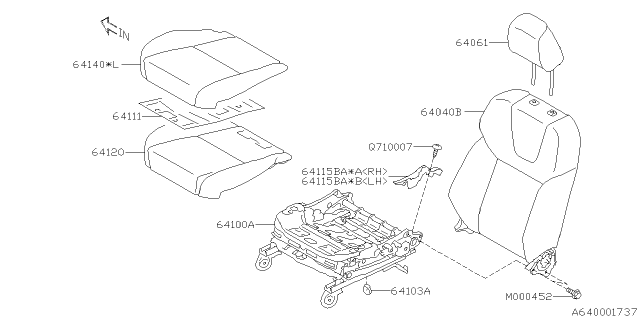 2021 Subaru WRX STI 4 Cyl 2.5L Turbo 6MT Premium Front Seat Diagram 5