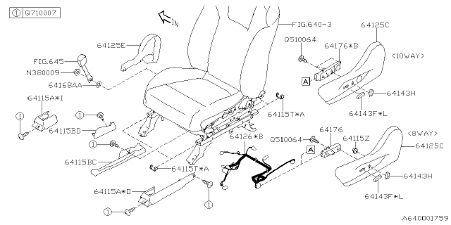 2023 Subaru Ascent SWITCH ASSY LH Diagram for 64176AN01AVH