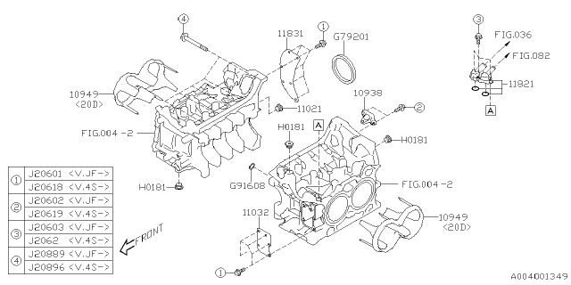 2025 Subaru Crosstrek 4 Cyl 2.5L Wilderness ES(4S) Cylinder Block Diagram 2
