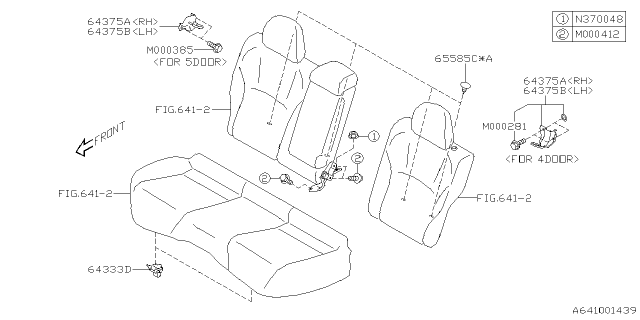 2023 Subaru Impreza 4 Cyl 2.0L 5MT Wagon Rear Seat Diagram 2