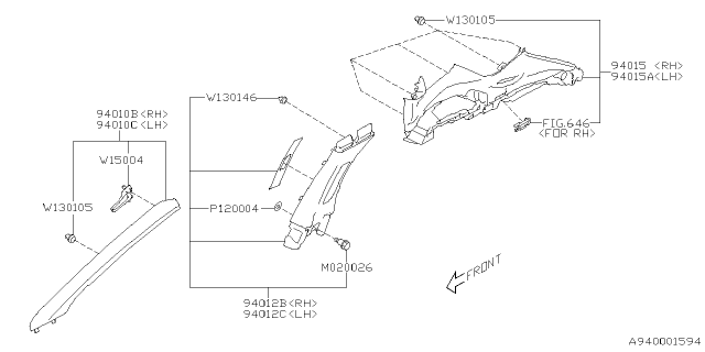 2024 Subaru Impreza TRIM PNL AY B PL RH Diagram for 94012FN000VH