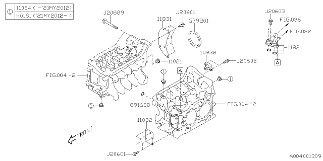 2024 Subaru Forester 4 Cyl 2.5L Plus w/Eyesight Cylinder Block Diagram 2