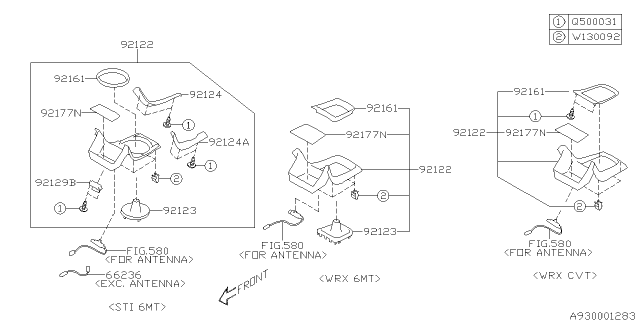 2021 Subaru WRX STI 4 Cyl 2.5L Turbo 6MT Base Console Box Diagram 3