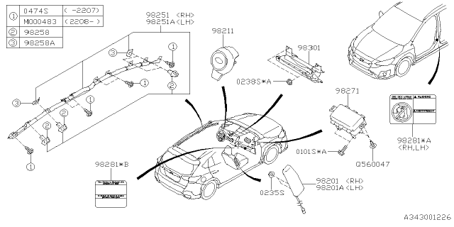 2022 Subaru Crosstrek AIR B MOD ASSY K Diagram for 98301FL041VH