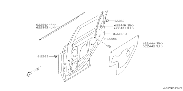 2025 Subaru Forester 4 Cyl 2.5L Premium Front Door Panel & Rear Or Slide Door Panel Diagram 4