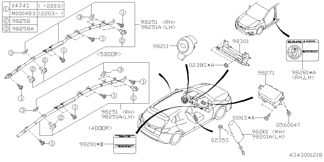 2022 Subaru Impreza Air B Mod Assembly K Diagram for 98301FL00EVH