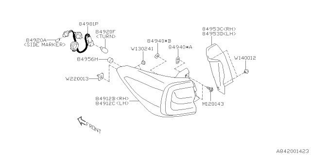 2025 Subaru Outback 4 Cyl 2.5L Onyx Lamp - Rear Diagram 2
