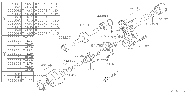 2022 Subaru Crosstrek 4 Cyl 2.0L 6MT Base Manual Transmission Transfer & Extension Diagram 2
