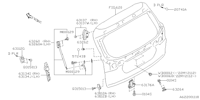 2022 Subaru Ascent SCREW GRM LIC PLT Diagram for 909300068