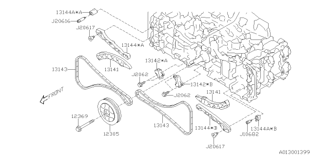 2022 Subaru Ascent 4 Cyl 2.4L Touring w/Eyesight Camshaft & Timing Belt Diagram 2
