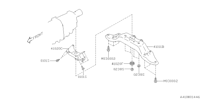 2025 Subaru Impreza 4 Cyl 2.5L RS w/Eyesight Engine Mounting Diagram 2