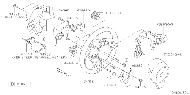 2022 Subaru Forester STRG WHEEL HTR Diagram for 34312SJ012VH
