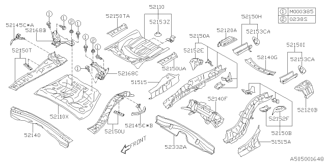 2022 Subaru Crosstrek 4 Cyl 2.0L CVT Eyesight Body Panel Diagram 4