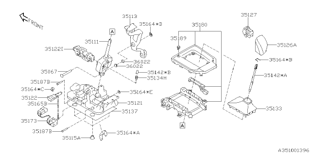 2022 Subaru Impreza 4 Cyl 2.0L CVT Eyesight Sedan Selector System Diagram 2