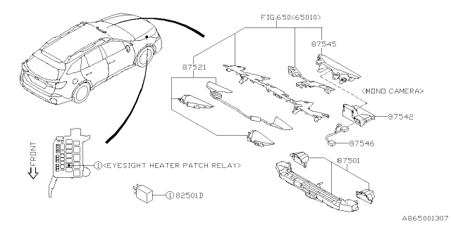 2025 Subaru Legacy 4 Cyl 2.5L Premium Sedan ADA System Diagram 7
