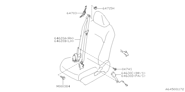 2025 Subaru Forester BELT ASSY F OUT LH Diagram for 64621SL011VH