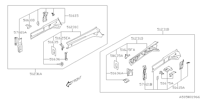 2024 Subaru Impreza FRAME SD FF CP LH Diagram for 51629FN0109P