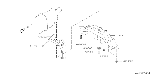2024 Subaru Forester 4 Cyl 2.5L Sport w/Eyesight Engine Mounting Diagram 2