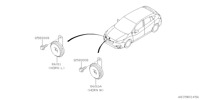 2022 Subaru Impreza 4 Cyl 2.0L 5MT Wagon Electrical Parts - Body Diagram 2