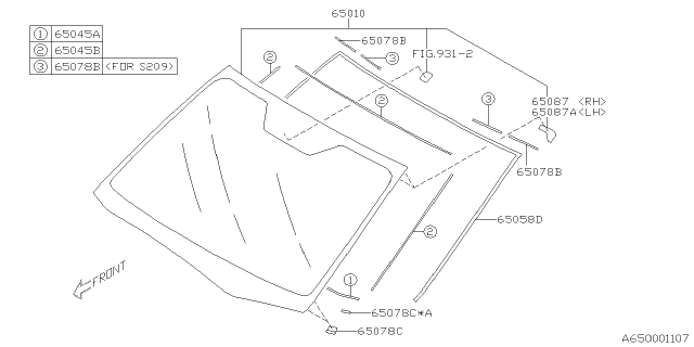 2021 Subaru WRX WSHLD Gl Assembly Diagram for 65009VA510