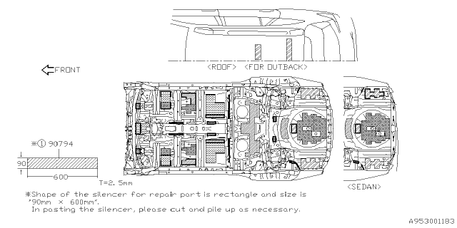 2025 Subaru Outback 4 Cyl 2.5L Onyx Silencer Diagram 2
