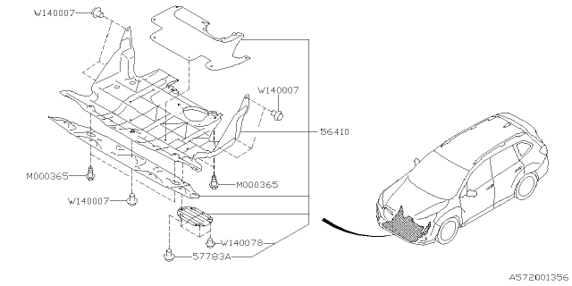 2023 Subaru Forester 4 Cyl 2.5L Wilderness w/Eyesight Under Cover & Exhaust Cover Diagram 4