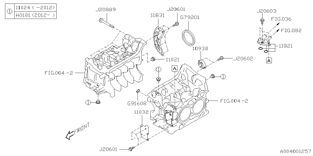 2021 Subaru WRX 4 Cyl 2.0L 6MT Premium Cylinder Block Diagram 2